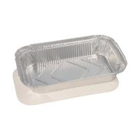 Aluschalen + Einlegedeckel, PP-beschichtet eckig 0,65 l 3,4 x 13 x 22 cm für Lasagne