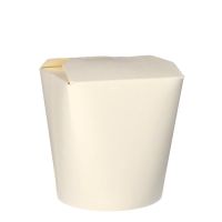 Bio-Nudelbox - Asia-Box aus Pappe 950 ml 11 x 10,5 x 9,3 cm weiss