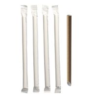 Bubble Tea Papierstrohhalme "pure" Ø 12 mm · 20 cm braun einzeln gehüllt, einseitig spitz