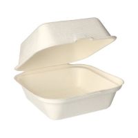 Burger-Boxen aus Zuckerrohr "pure" 14 x 15 cm weiss
