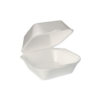 Burger-Boxen mit Klappdeckel, XPS 12 x 12 cm weiss
