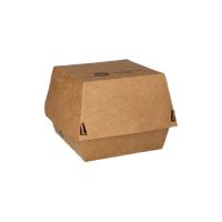 Burgerboxen, Pappe 10,5 x 10,5 cm braun "100% Fair"