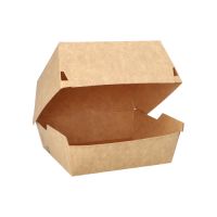 Burgerboxen, Pappe 12,5 x 12,5 cm braun "100% Fair" groß