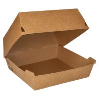 Burgerboxen, Pappe 18,5 x 18,5 cm braun "100% Fair" XXL