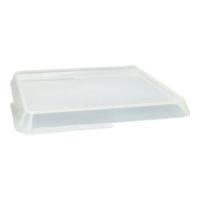 Deckel für Mehrweg-Foodboxen, 23,4 x 23,4 x 2,5 cm transparent
