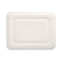 Deckel für Menüschalen, Zuckerrohr, "pure",  22,5 x 28,6 cm, weiss