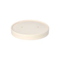 Deckel für Suppenbecher "To Go", Pappe rund Ø 11,8 cm weiss