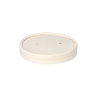 Deckel für Suppenbecher "To Go", Pappe rund Ø 9,9 cm weiss