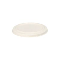 Deckel für Suppenbecher ToGo, Zuckerrohr "pure" Ø 10 cm weiss