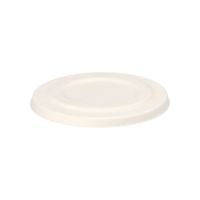 Deckel für Suppenbecher ToGo, Zuckerrohr "pure" Ø 14 cm weiss