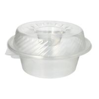 Feinkost- und Salatschalen mit Klappdeckel PP rund 1400 ml 11,4 cm x 22 cm x 21,5 cm transparent mit Dipfach