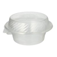 Feinkost- und Salatschalen mit Klappdeckel PP rund 1400 ml 11 x 22 x 21,5 cm