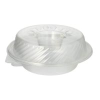 Feinkost- und Salatschalen mit Klappdeckel PP rund 950 ml 9,2 x 22 x 21,5 cm mit Dipfach
