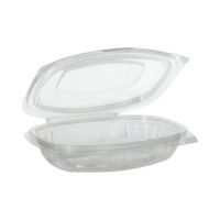 Feinkostbecher - Salatschalen To Go mit Klappdeckeln, PLA "pure" 250 ml 3,1 cm x 16,1 cm x 13,2 cm glasklar