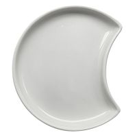 Finferfood-Teller aus Porzellan, Halbmond Ø 9 cm · 1,2 cm weiss "Ano"