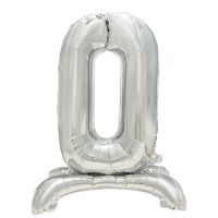 Folienluftballon 73 cm silber "0" stehend
