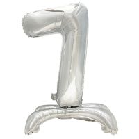 Folienluftballon 73 cm silber "7" stehend