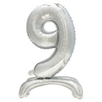 Folienluftballon 73 cm silber "9" stehend