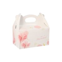 Gebäckschachteln, Pappe eckig 16 x 10 x 9 cm rosé mit Tragegriff