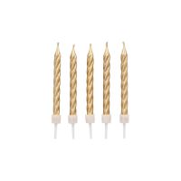 Geburtstagskerzen auf Halter 6 cm gold