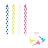 Geburtstagskerzen mit Halter 6 cm farbig sortiert