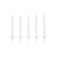 Geburtstagskerzen mit Halter 6 cm weiss