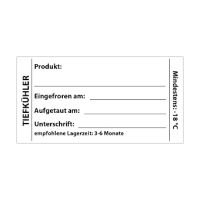 HACCP Etiketten 37 x 64 mm weiss Tiefkühler