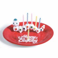 Halter für Geburtstagskerzen 6,5 x 15 cm "Würmli" mit 6 Kerzen