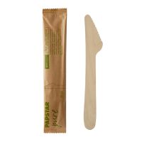 Holzmesser "pure" 16,5 cm natur einzeln verpackt in Papierbeutel