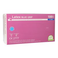 Latexhandschuhe, puderfrei, blau, Größe M, "Medi-Inn®", "Blue Grip"