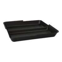 Mehrweg-Foodboxen 2-geteilt, 23,4 x 23,4 x 2,9 cm schwarz