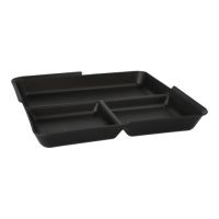 Mehrweg-Foodboxen 3-geteilt, 23,4 x 23,4 x 2,9 cm schwarz