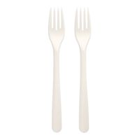 Mehrweg-Gabeln "Folia" C-PLA 19 cm weiss