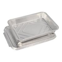 Menüschalen + Deckel, Alu ungeteilt 930 ml 3 x 17,7 x 22,5 cm