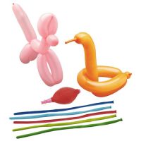 Modellierballons 120 cm farbig sortiert mit Pumpe