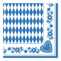 Motiv-Servietten, 1/4-Falz 40 x 40 cm "Bayrisch Blau"