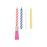 Musikkerze 12 cm farbig sortiert "Happy Birthday" mit 3 Ersatzkerzen