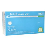 Nitrilhandschuhe, puderfrei, weiss, Größe L, "Medi-Inn®", "White Soft"