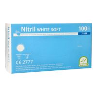 Nitrilhandschuhe, puderfrei, weiss, Größe M, "Medi-Inn®", "White Soft"