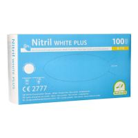 Nitrilhandschuhe, puderfrei, weiss , Größe S, "Medi-Inn®" "White Plus"
