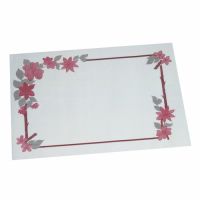 Papier Tischsets, 30 x 40 cm weiss "Blumenranke"