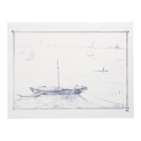 Papier Tischsets, 30 x 40 cm, weiss "Ruderboot"