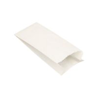 Papierfaltenbeutel, Cellulose, 24 x 11 cm x 6 cm weiss, Füllinhalt 1 kg, gefädelt 