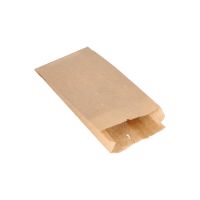 Papierfaltenbeutel, Kraftpapier 21 x 10 cm x 5 cm braun Füllinhalt 0,5 kg, gefädelt 