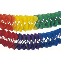 Papiergirlande (Großraum) Ø 25 cm · 10 m "Rainbow" schwer entflammbar