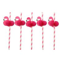 Papierstrohhalme Ø 6 mm · 20 cm pink "Flamingo"