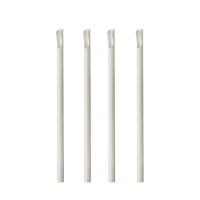 Papierstrohhalme mit Löffel "pure" Ø 8 mm · 20 cm weiss