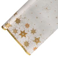 Papiertischdecke für Weihnachten, weiss  6 x 1,2 m "Just Stars"