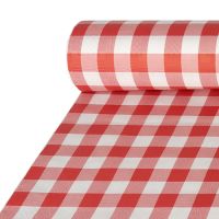 Papiertischdecke mit Damastprägung 50 x 1 m "Vichy Karo", rot