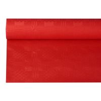 Papiertischdecke rot mit Damastprägung 8 x 1,2 m